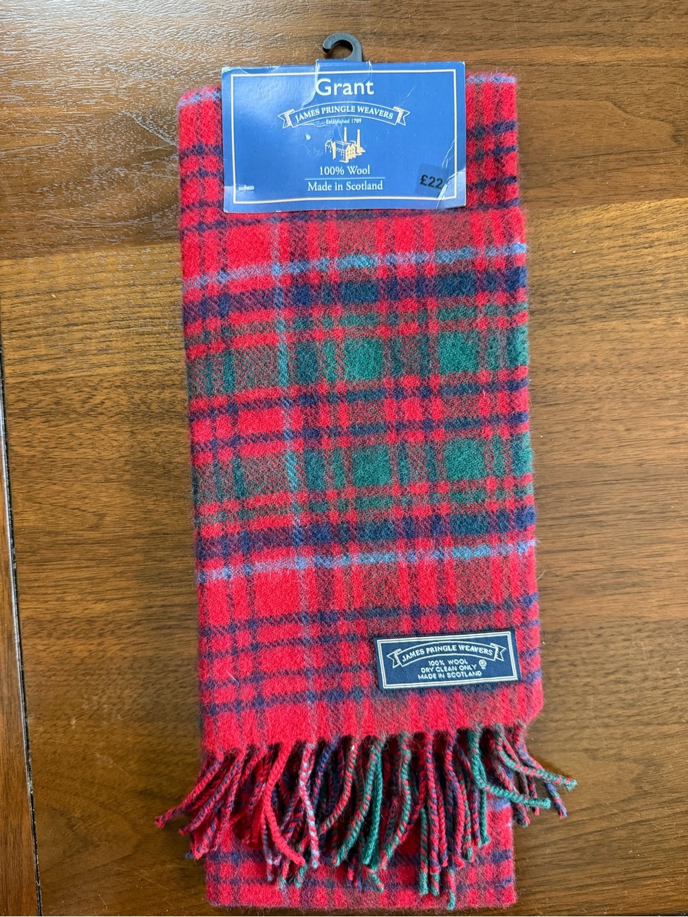 Grant Tartan 100% Wool Scarf by James Pringle Weavers